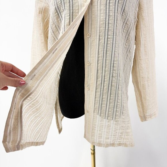 NETURAL TUNIC BEIGE STRIPE TOP - Picture 4 of 5
